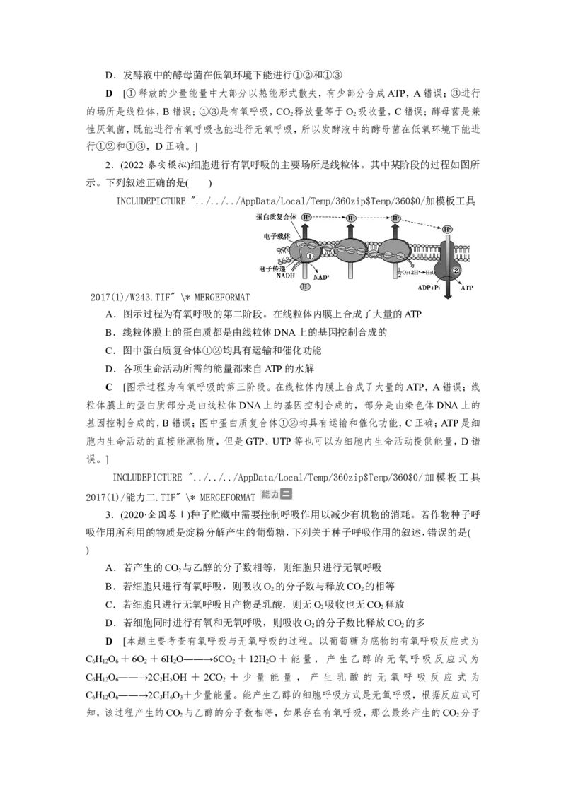 [12501779]高中生物一轮复习学案：第8讲　ATP与细胞呼吸_新高考复习资料_2023年新高考复习资料_一轮复习_精讲精练2023届新高考生物一轮复习学案