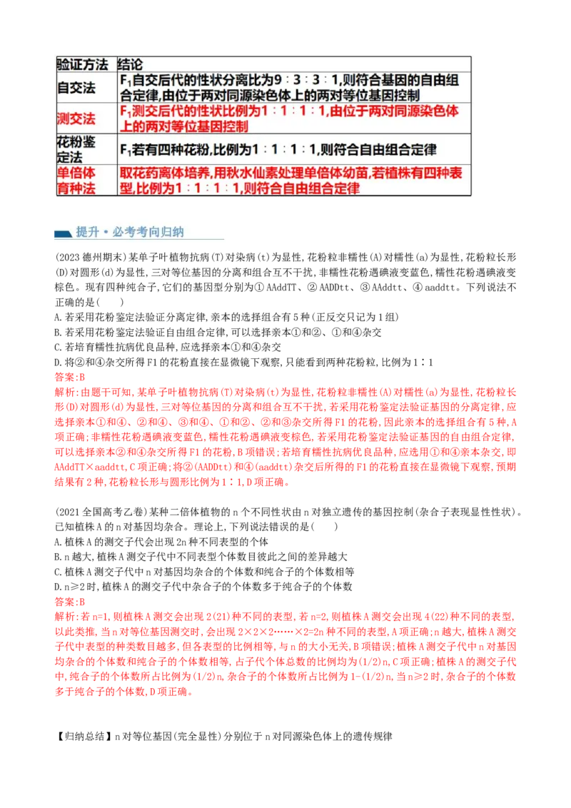 第17.1讲基因的自由组合定律（讲义）（教师版）_2024年新高考资料_1.2024一轮复习_2024年高考生物一轮复习讲练测（新教材新高考）