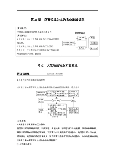 34必修②第3章农业地域的形成与发展第21讲以畜牧业为主的农业地域类型_通用版（老高考）复习资料_2023年复习资料_地理高三一轮复习系列_925