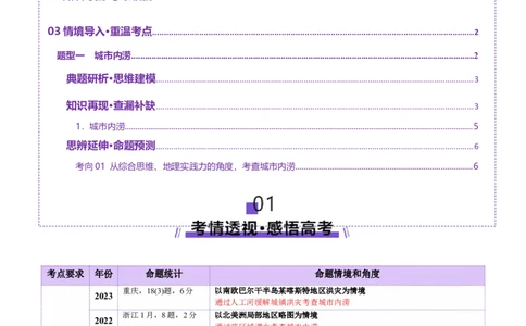 微专题城市内涝（讲义）（解析版）_2025年新高考资料_二轮复习_01高考语文等多个文件_2025年高三地理高考二轮复习专项提升_二轮讲义