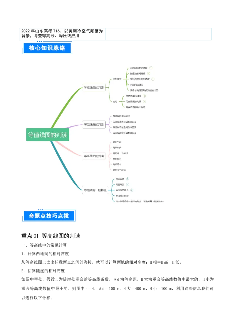 重难点02等值线图的判读（解析版）_2025年新高考资料_二轮复习_2025年高三地理高考二轮复习专项提升（新高考通用）3405802_重点&middot;难点&middot;热点专练（分地区）