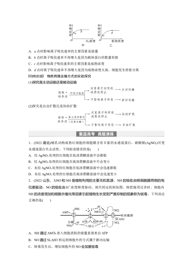 第2单元　第5课时　物质出入细胞的方式及影响因素_2024年新高考资料_1.2024一轮复习_2024年高考生物一轮复习讲义（新人教版）_学生版在此文件夹_大一轮复习讲义