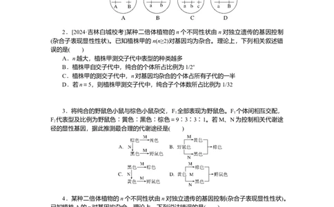2025届高中生物学一轮复习检测案17　孟德尔的豌豆杂交实验(二)(1)（含解析）_2025年新高考资料_一轮复习_2025届高中生物学一轮复习分层复习检测(含解析)