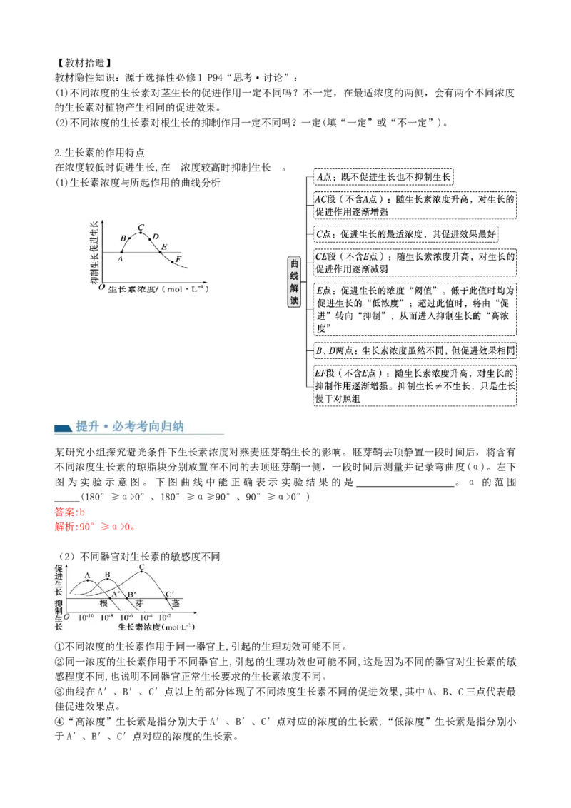 第32.1讲植物生长素（讲义）（教师版）_2024年新高考资料_1.2024一轮复习_2024年高考生物一轮复习讲练测（新教材新高考）