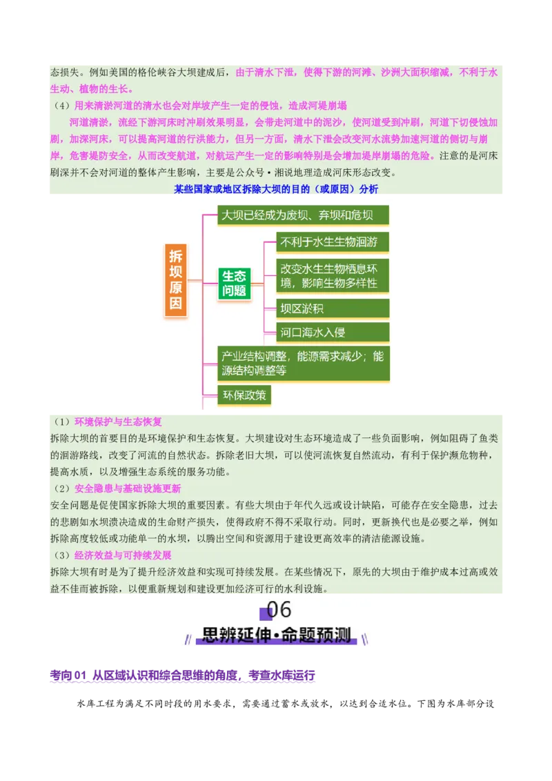 微专题水库的水文特征及功能（讲义）（解析版）_2025年新高考资料_二轮复习_01高考语文等多个文件_2025年高三地理高考二轮复习专项提升_二轮讲义