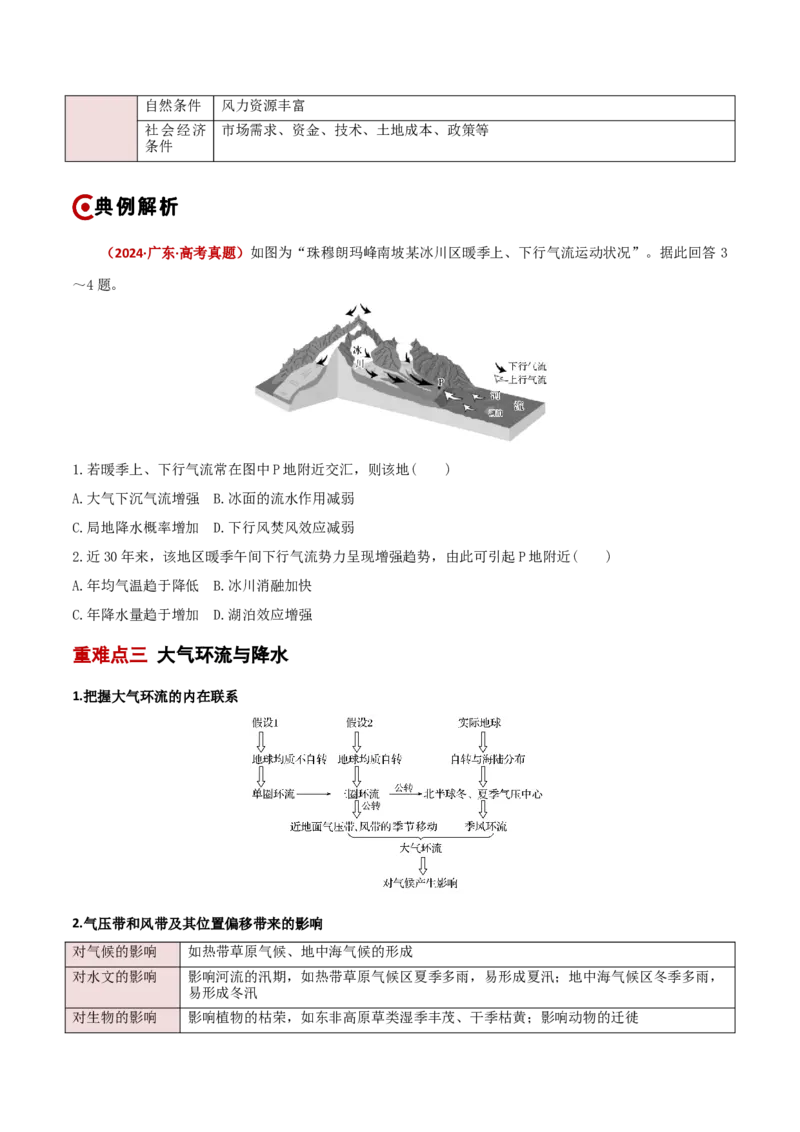重难点02地球上的大气（原卷版）_2025年新高考资料_二轮复习_2025年高三地理高考二轮复习专项提升（新高考通用）3405802_重点&middot;难点&middot;热点专练（分地区）_新高考通用