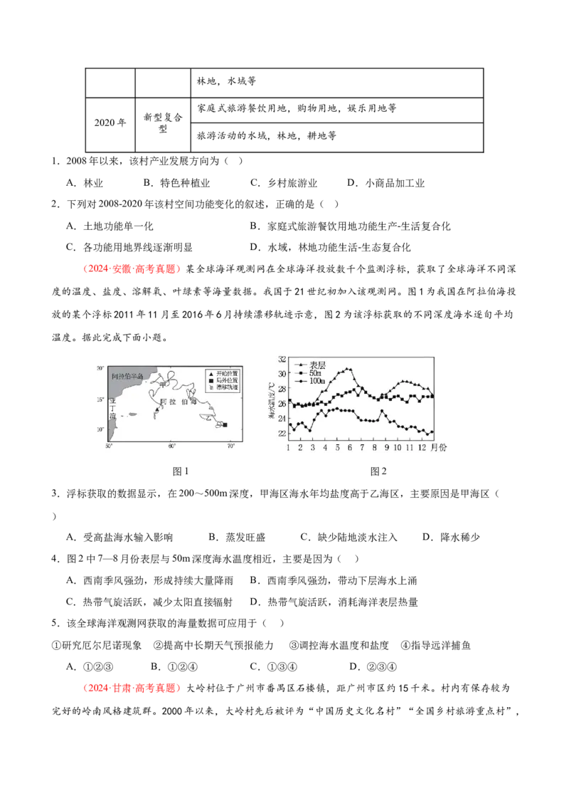 专题2关键能力（练习）（原卷版）_2025年新高考资料_二轮复习_01高考语文等多个文件_上好课2025年高考地理二轮复习讲练测（新高考通用）_第三部分素能提升