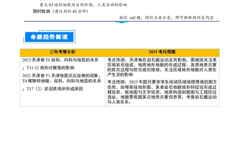 重难点06地表形态的塑造与地貌（原卷版）_2025年新高考资料_二轮复习_01高考语文等多个文件_2025年高三地理高考二轮复习专项提升_重点&middot;难点&middot;热点专练（分地区）_天津专用