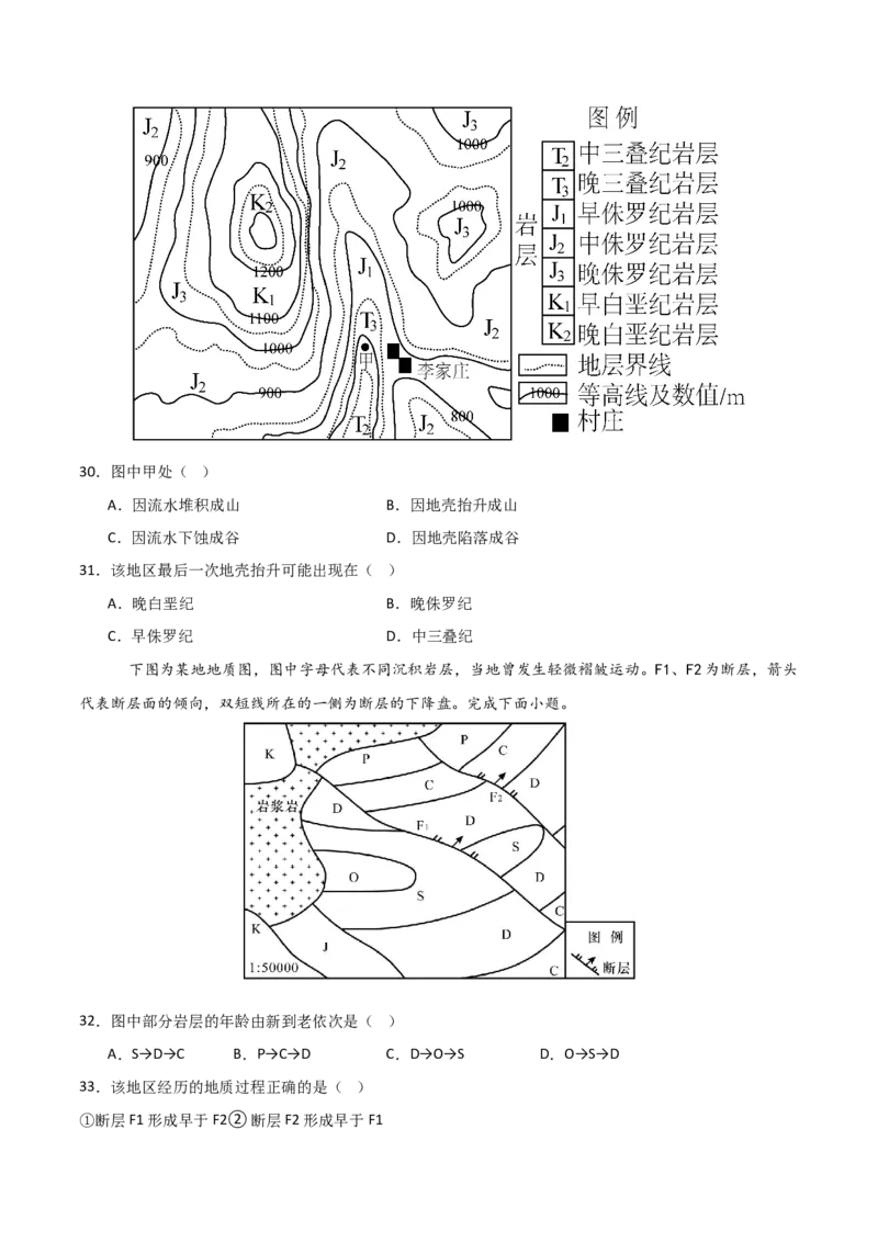 重难点06地表形态的塑造与地貌（原卷版）_2025年新高考资料_二轮复习_01高考语文等多个文件_2025年高三地理高考二轮复习专项提升_重点&middot;难点&middot;热点专练（分地区）_天津专用
