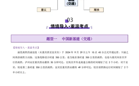 微专题中国新基建（交通）（讲义）（原卷版）_2025年新高考资料_二轮复习_上好课2025年高考地理二轮复习讲练测（新高考通用）3381954