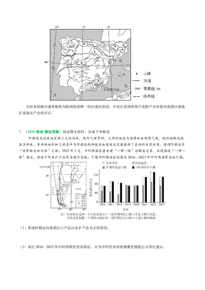 专题28区域联系和区域间协调发展措施的描述方法与技巧（原卷版）_2025年新高考资料_二轮复习_01高考语文等多个文件_2025年高考地理二轮热点题型归纳与变式演练（新高考通用）