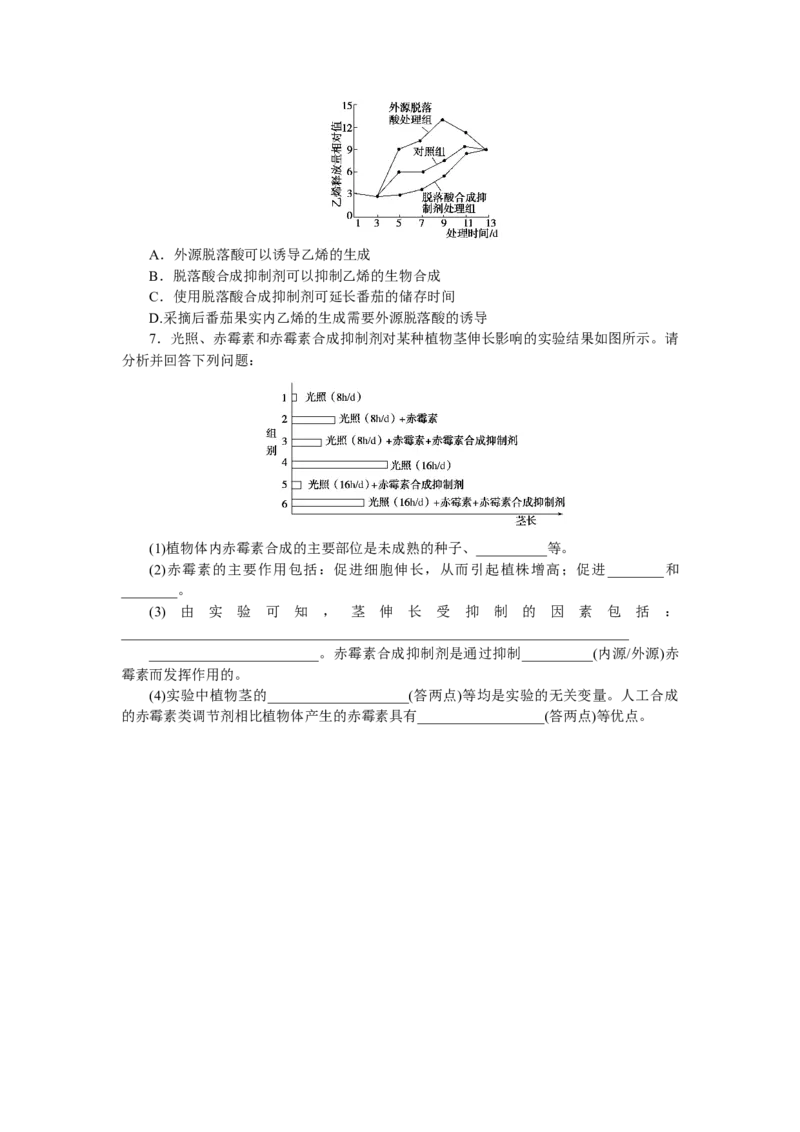 专练79　其他植物激素_新高考复习资料_2023年新高考复习资料_专项复习_2023《微专题&middot;小练习》&middot;生物&middot;新教材&middot;XL-7