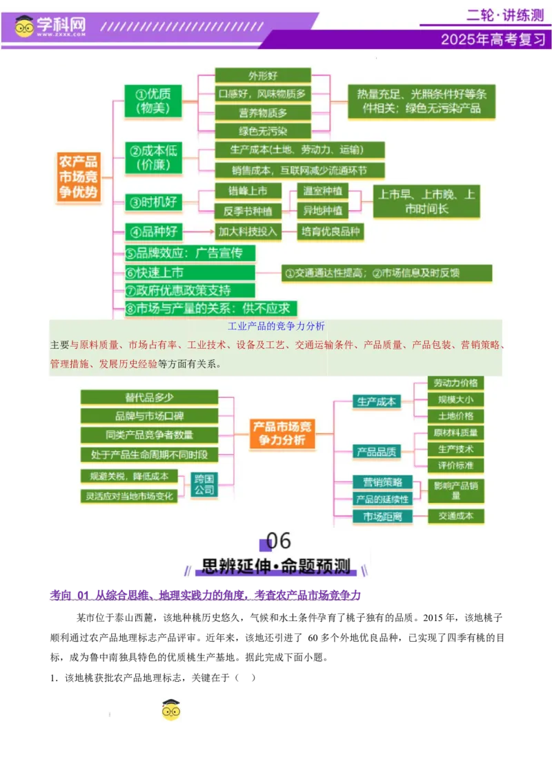 微专题市场竞争力（讲义）（解析版）_2025年新高考资料_二轮复习_上好课2025年高考地理二轮复习讲练测（新高考通用）3381954