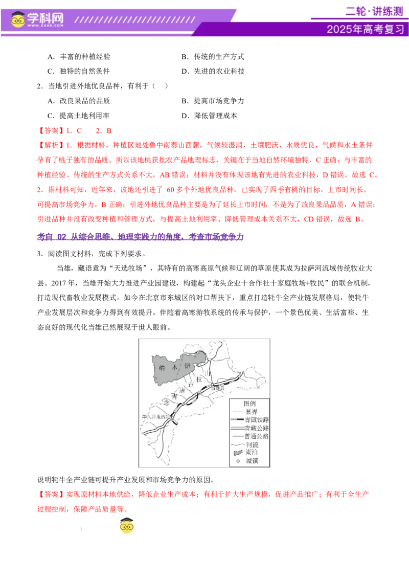 微专题市场竞争力（讲义）（解析版）_2025年新高考资料_二轮复习_上好课2025年高考地理二轮复习讲练测（新高考通用）3381954