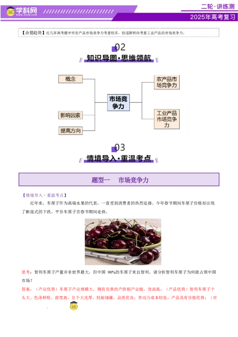 微专题市场竞争力（讲义）（解析版）_2025年新高考资料_二轮复习_上好课2025年高考地理二轮复习讲练测（新高考通用）3381954