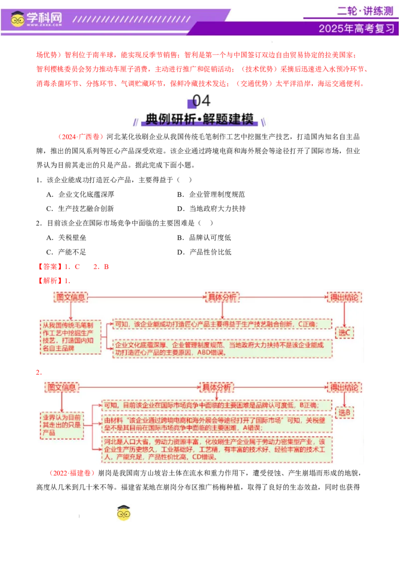 微专题市场竞争力（讲义）（解析版）_2025年新高考资料_二轮复习_上好课2025年高考地理二轮复习讲练测（新高考通用）3381954