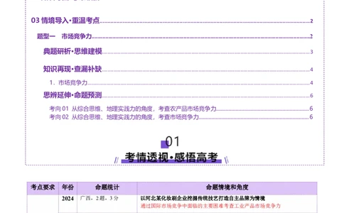 微专题市场竞争力（讲义）（原卷版）_2025年新高考资料_二轮复习_01高考语文等多个文件_上好课2025年高考地理二轮复习讲练测（新高考通用）_第一部分专题突破