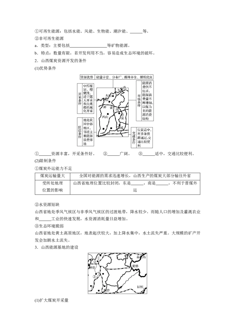 50必修③第3章区域自然资源综合开发第30讲能源资源的开发&mdash;&mdash;以我国山西省为例_通用版（老高考）复习资料_2023年复习资料_地理高三一轮复习系列