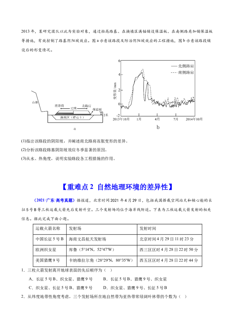 重难点06自然地理环境的整体性与差异性（原卷版）_2025年新高考资料_二轮复习_2025年高三地理高考二轮复习专项提升（新高考通用）3405802_重点&middot;难点&middot;热点专练（分地区）_广东专用