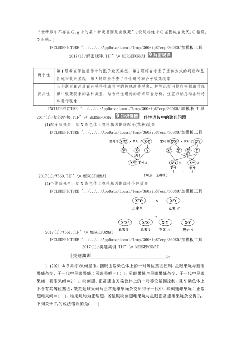 [12533088]高中生物一轮复习学案：第16讲　基因在染色体上、伴性遗传和人类遗传病_新高考复习资料_2023年新高考复习资料_一轮复习_精讲精练2023届新高考生物一轮复习学案
