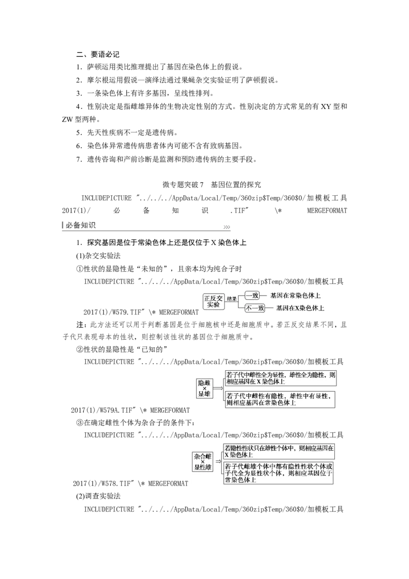 [12533088]高中生物一轮复习学案：第16讲　基因在染色体上、伴性遗传和人类遗传病_新高考复习资料_2023年新高考复习资料_一轮复习_精讲精练2023届新高考生物一轮复习学案