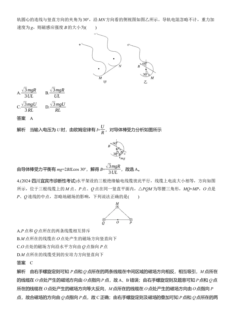 热点10　磁场的性质_04高考物理_2025年新高考资料_二轮复习_2025年高考物理大二轮_2025物理二轮专题复习教师用书Word版文档_考前特训_热点排查练