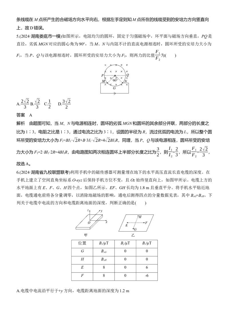 热点10　磁场的性质_04高考物理_2025年新高考资料_二轮复习_2025年高考物理大二轮_2025物理二轮专题复习教师用书Word版文档_考前特训_热点排查练