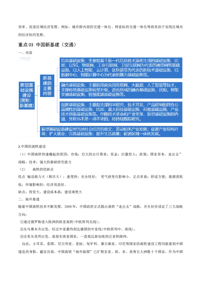 重难点14交通运输布局与中国新基建（原卷版）_2025年新高考资料_二轮复习_2025年高三地理高考二轮复习专项提升（新高考通用）3405802_重点&middot;难点&middot;热点专练（分地区）