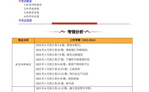 重难题型01新考法-2025年高考地理热点&middot;重点&middot;难点专练（浙江专用）（解析版）_2025年新高考资料_二轮复习_2025年高三地理高考二轮复习专项提升（新高考通用）3405802_浙江专用
