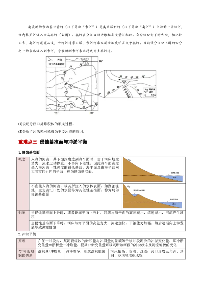 重难点03地表形态的变化（原卷版）_2025年新高考资料_二轮复习_01高考语文等多个文件_2025年高三地理高考二轮复习专项提升_重点&middot;难点&middot;热点专练（分地区）_新高考通用