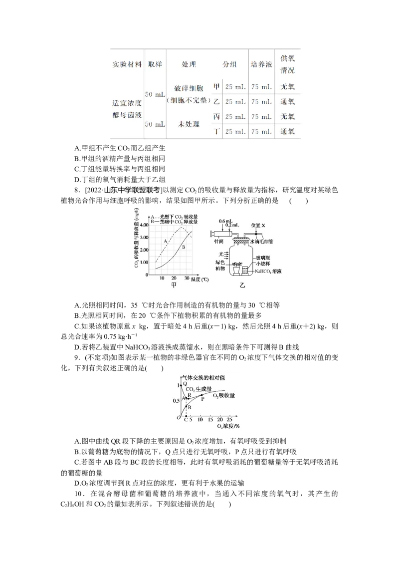 专练30　细胞的能量供应和利用综合练_新高考复习资料_2023年新高考复习资料_专项复习_2023《微专题&middot;小练习》&middot;生物&middot;新教材&middot;XL-7