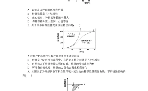 专练85　种群数量的变化图像分析_新高考复习资料_2023年新高考复习资料_专项复习_2023《微专题&middot;小练习》&middot;生物&middot;新教材&middot;XL-7