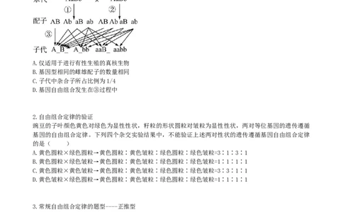 第17.2讲基因的自由组合定律相关题型（讲义）（学生版）_2024年新高考资料_1.2024一轮复习_2024年高考生物一轮复习讲练测（新教材新高考）
