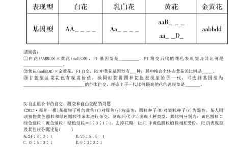 第17.2讲基因的自由组合定律相关题型（讲义）（学生版）_2024年新高考资料_1.2024一轮复习_2024年高考生物一轮复习讲练测（新教材新高考）