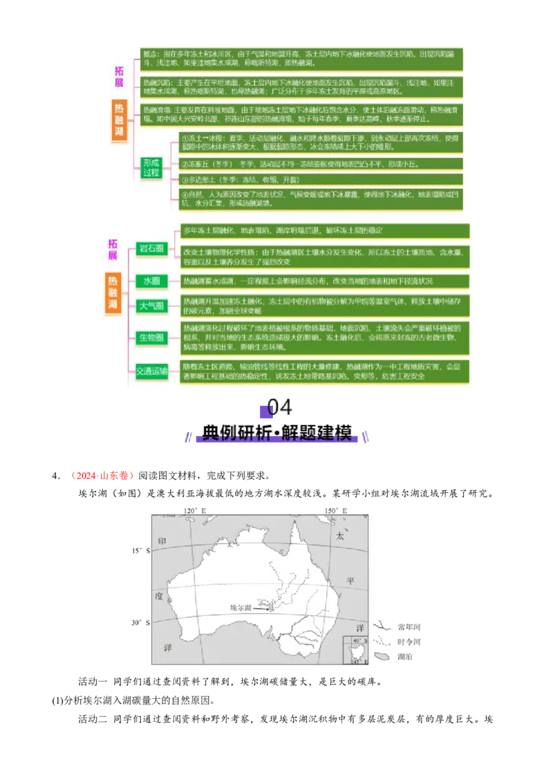 微专题湖泊（讲义）（原卷版）_2025年新高考资料_二轮复习_上好课2025年高考地理二轮复习讲练测（新高考通用）3381954