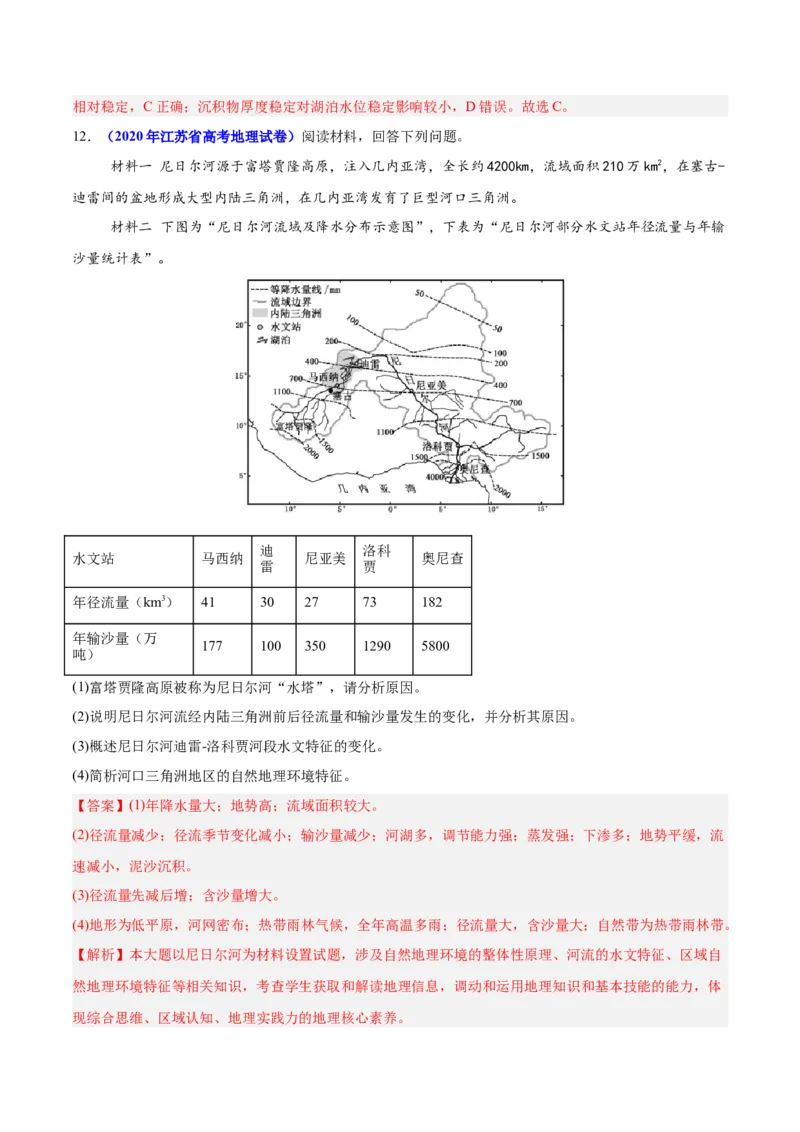 重难点05水体运动规律（解析版）_2025年新高考资料_二轮复习_2025年高三地理高考二轮复习专项提升（新高考通用）3405802_重点&middot;难点&middot;热点专练（分地区）_江苏专用