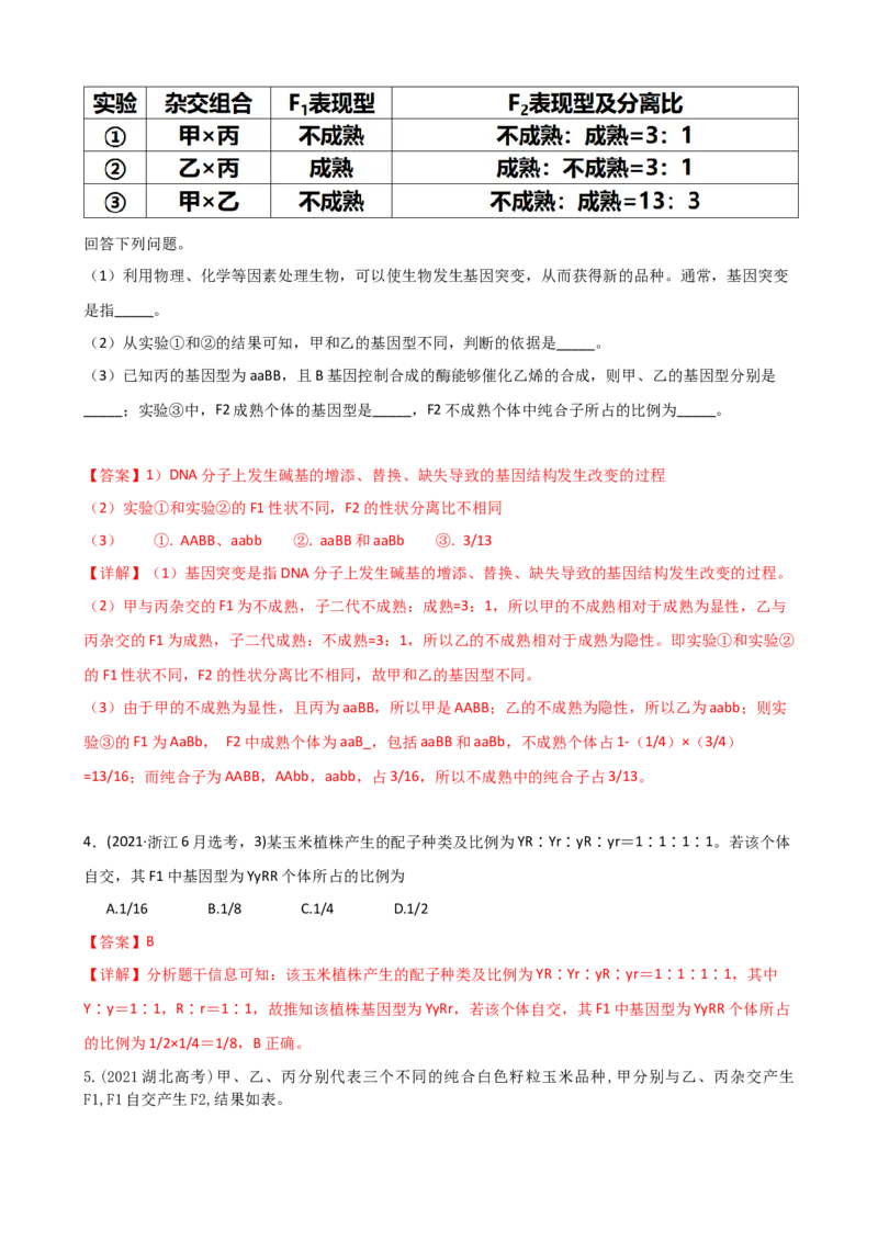 第17.2讲基因的自由组合定律相关题型（讲义）（教师版）_2024年新高考资料_1.2024一轮复习_2024年高考生物一轮复习讲练测（新教材新高考）
