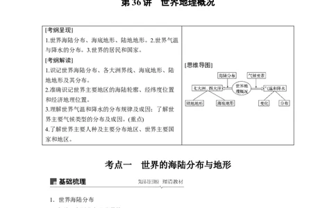 61区域地理第1章世界地理第36讲世界地理概况_通用版（老高考）复习资料_2023年复习资料_地理高三一轮复习系列_地理高三一轮复习系列《一轮复习讲义》（学生版）