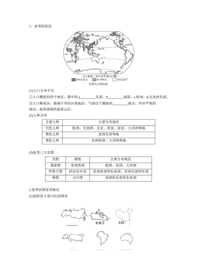 61区域地理第1章世界地理第36讲世界地理概况_通用版（老高考）复习资料_2023年复习资料_地理高三一轮复习系列_地理高三一轮复习系列《一轮复习讲义》（学生版）
