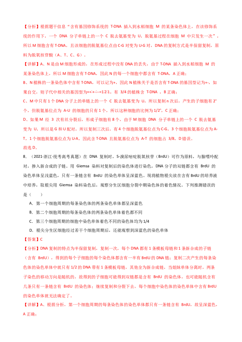 第21讲DNA分子的结构、复制与基因的本质（讲义）（教师版）_2024年新高考资料_1.2024一轮复习_2024年高考生物一轮复习讲练测（新教材新高考）