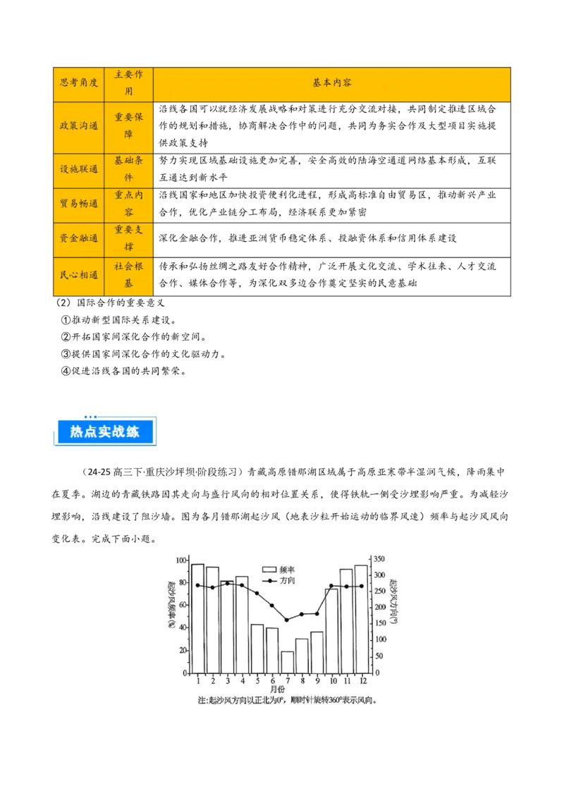 热点04国际合作与工程建设（原卷版）_2025年新高考资料_二轮复习_01高考语文等多个文件_2025年高三地理高考二轮复习专项提升_重点&middot;难点&middot;热点专练（分地区）_天津专用