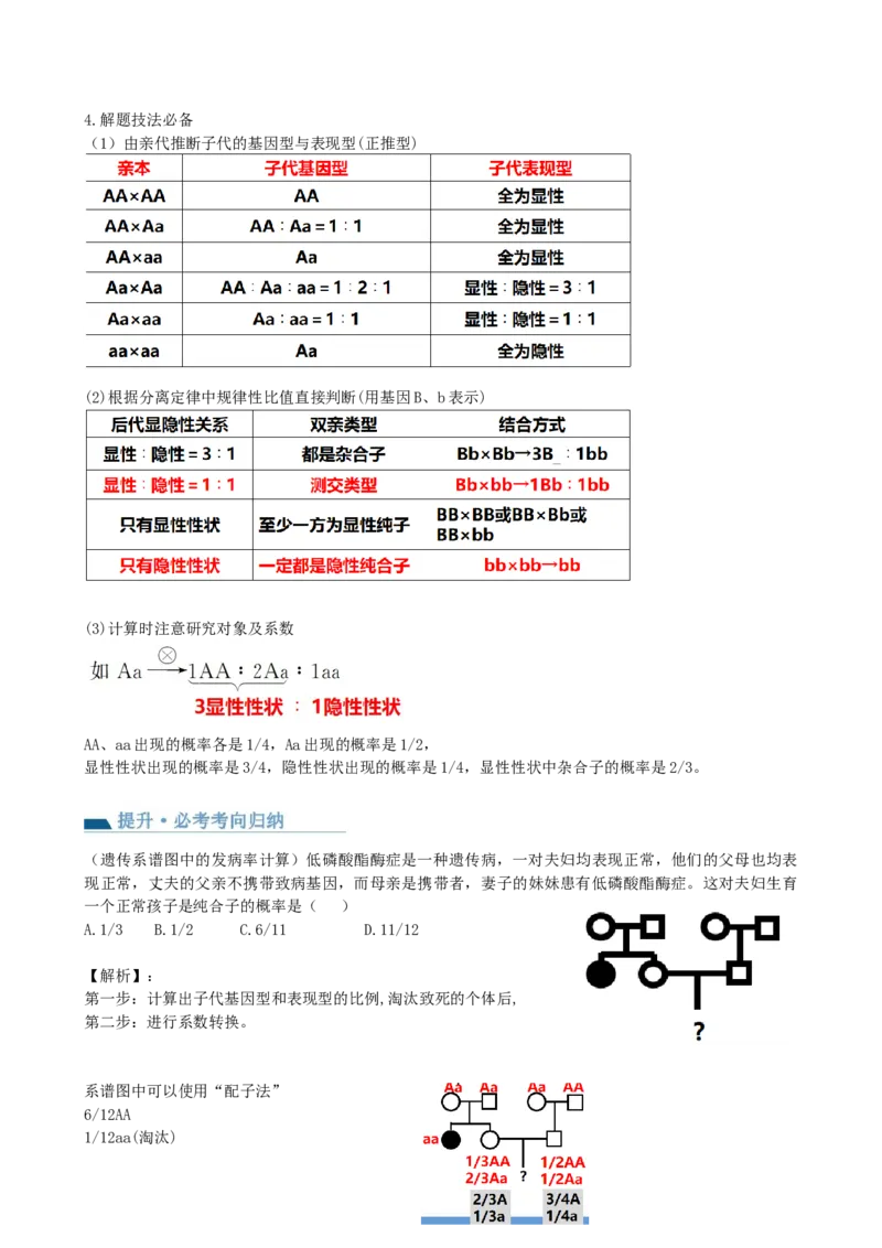第16讲基因的分离定律（讲义）（教师版）_2024年新高考资料_1.2024一轮复习_2024年高考生物一轮复习讲练测（新教材新高考）