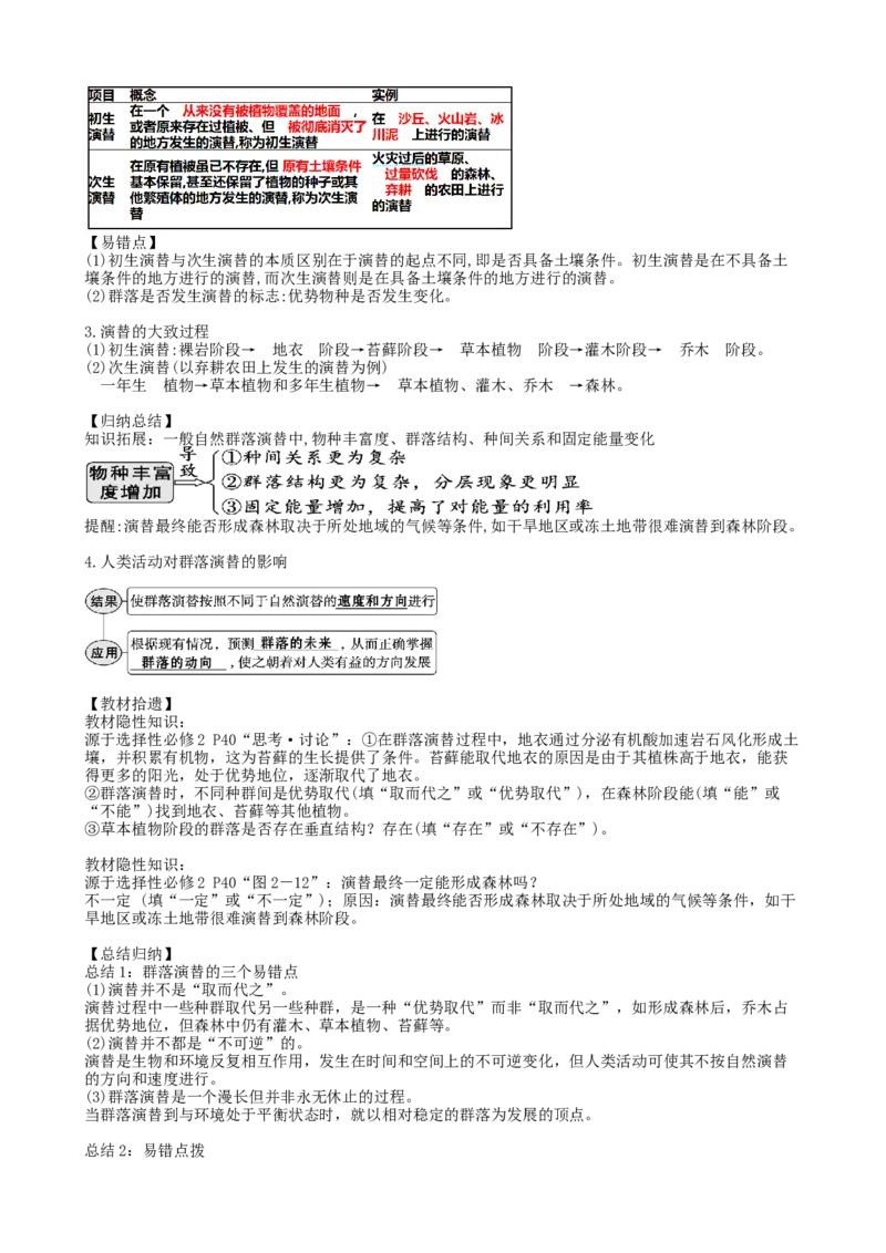第34讲群落及其演替（讲义）（教师版）_2024年新高考资料_1.2024一轮复习_2024年高考生物一轮复习讲练测（新教材新高考）