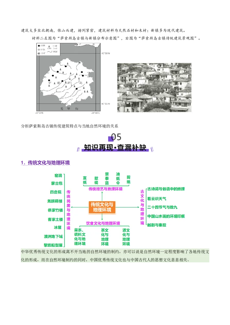 微专题传统文化和民居（讲义）（原卷版）_2025年新高考资料_二轮复习_2025年高三地理高考二轮复习专项提升（新高考通用）3405802_二轮讲义