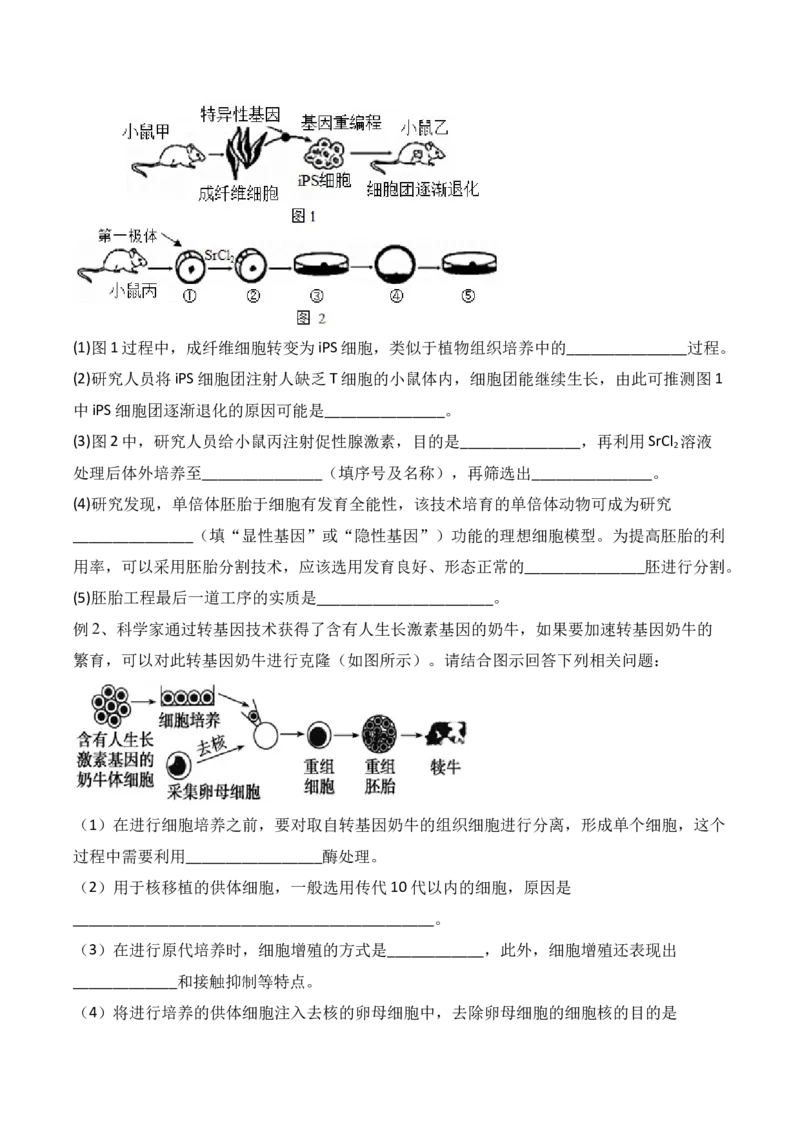 第17讲细胞工程（讲义）原卷版_2024年新高考资料_2.2024二轮复习_2024年高考生物二轮复习讲练测（新教材新高考）