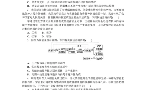 专练74　特异性免疫_新高考复习资料_2023年新高考复习资料_专项复习_2023《微专题&middot;小练习》&middot;生物&middot;新教材&middot;XL-7