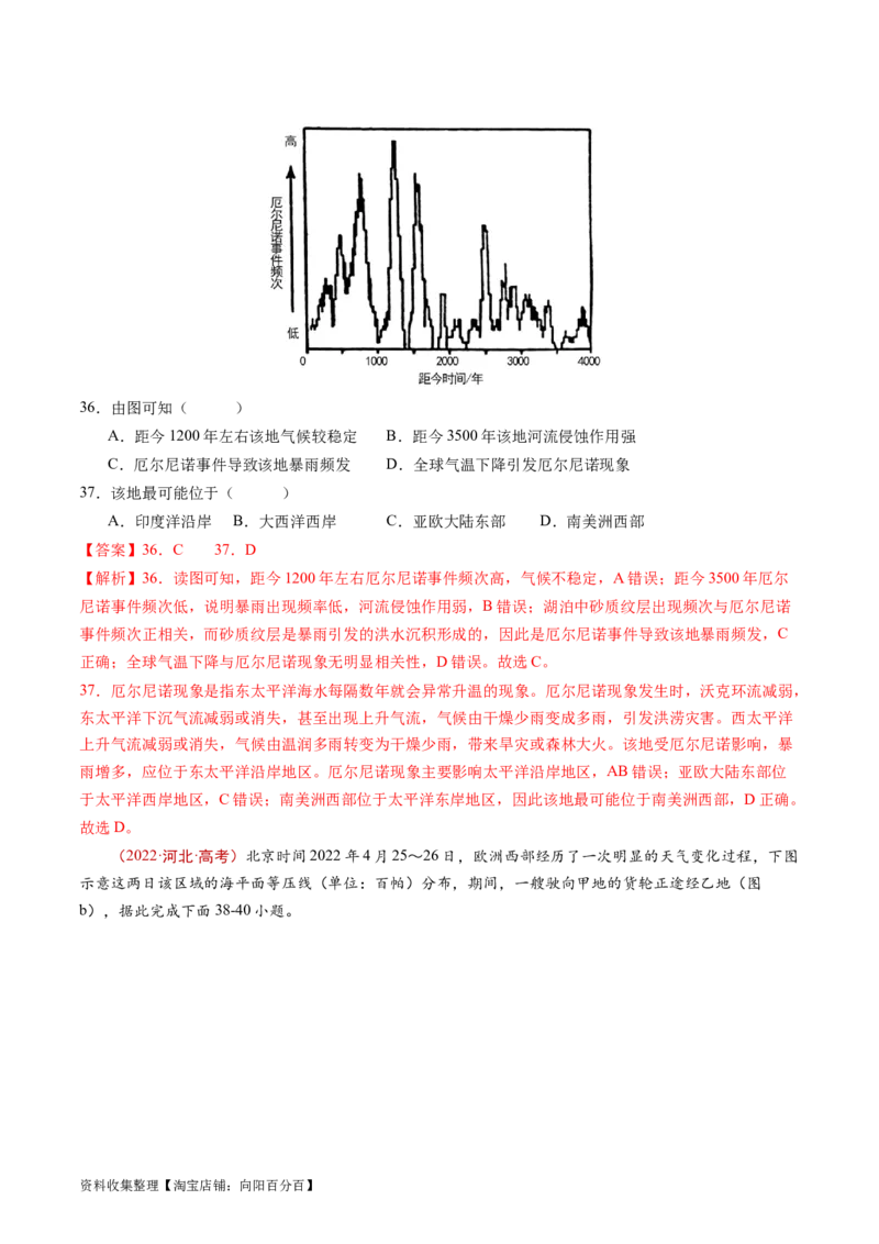 专题04地球上的水及其运动-学易金卷：五年（2019-2023）高考地理真题分项汇编（解析版）_通用版（老高考）复习资料_2024年复习资料