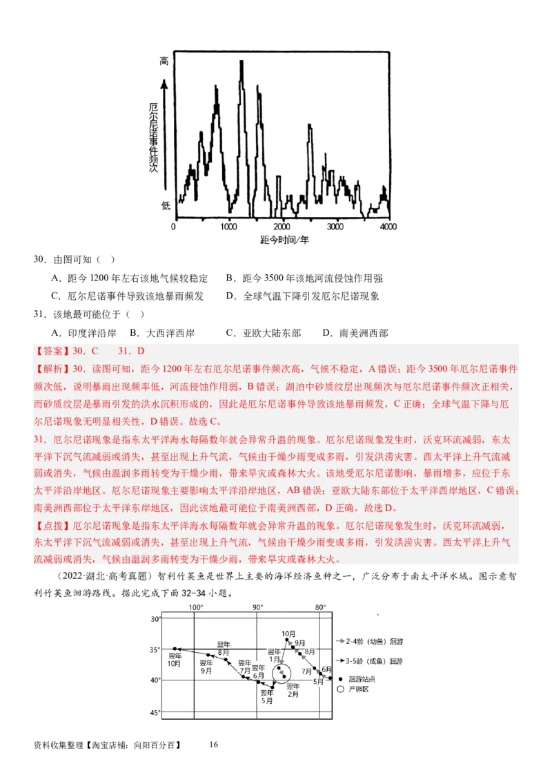 2024届高考一轮复习专题四地球上的水第十三讲海气相互作用与海洋异动（解析版）_通用版（老高考）复习资料_2024年复习资料_完备战2024年高考地理一轮复习考点帮（全国通用）