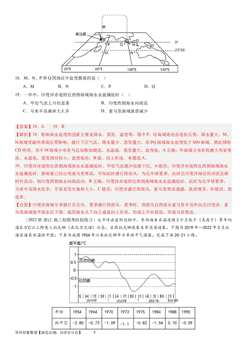 2024届高考一轮复习专题四地球上的水第十三讲海气相互作用与海洋异动（解析版）_通用版（老高考）复习资料_2024年复习资料_完备战2024年高考地理一轮复习考点帮（全国通用）