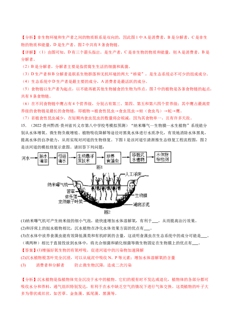 第35讲生态系统的结构（练习）（解析版）_2024年新高考资料_1.2024一轮复习_2024年高考生物一轮复习讲练测（新教材新高考）